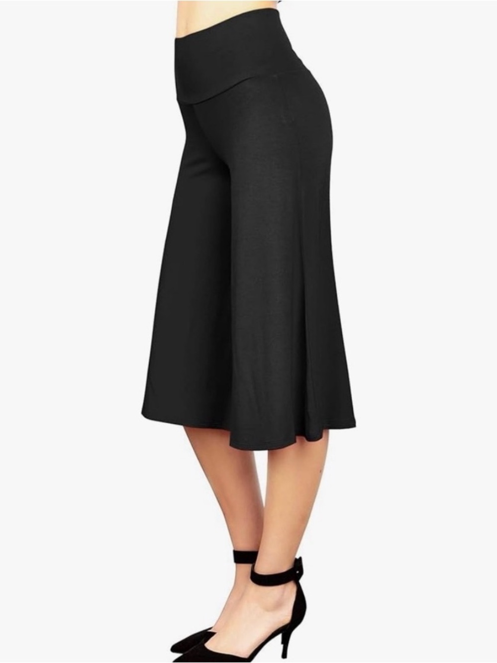 ✨Women's High Elastic
Waistband Wide Leg Palazzo Culotte Gaucho Capri Pants✨